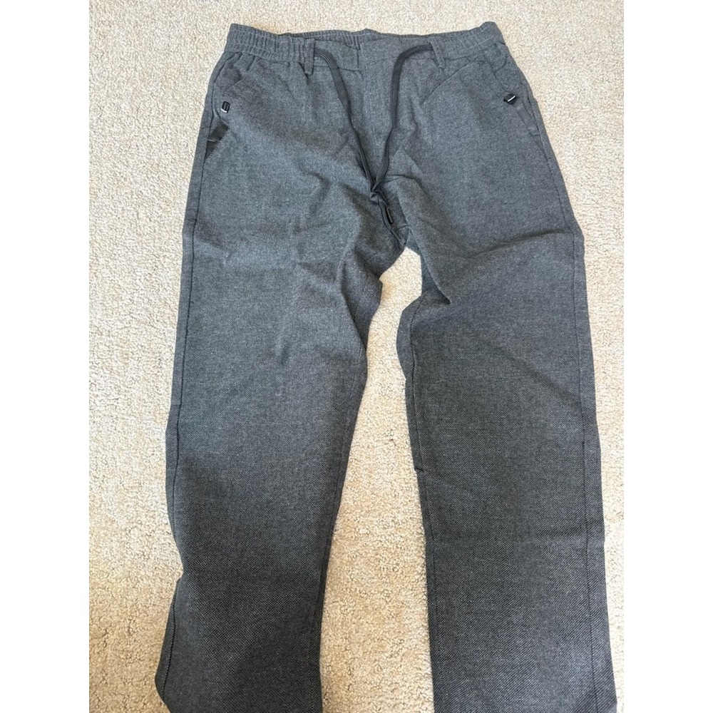 Dark Gray Jogger Pants, Size 33 (Elastic Waist, Drawstring)
